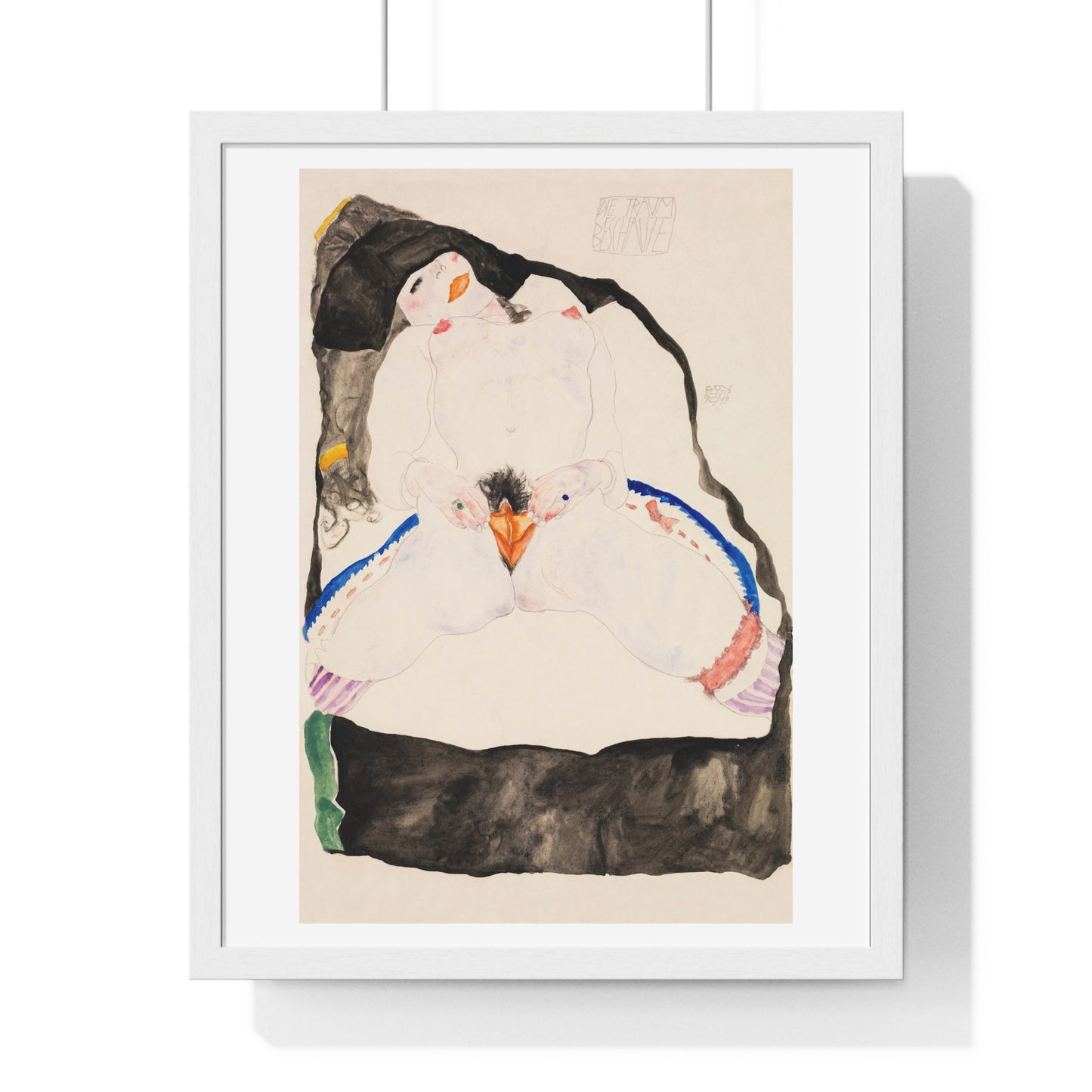 Observed in a Dream (1911) by Egon Schiele, from the Original, Framed Art Print