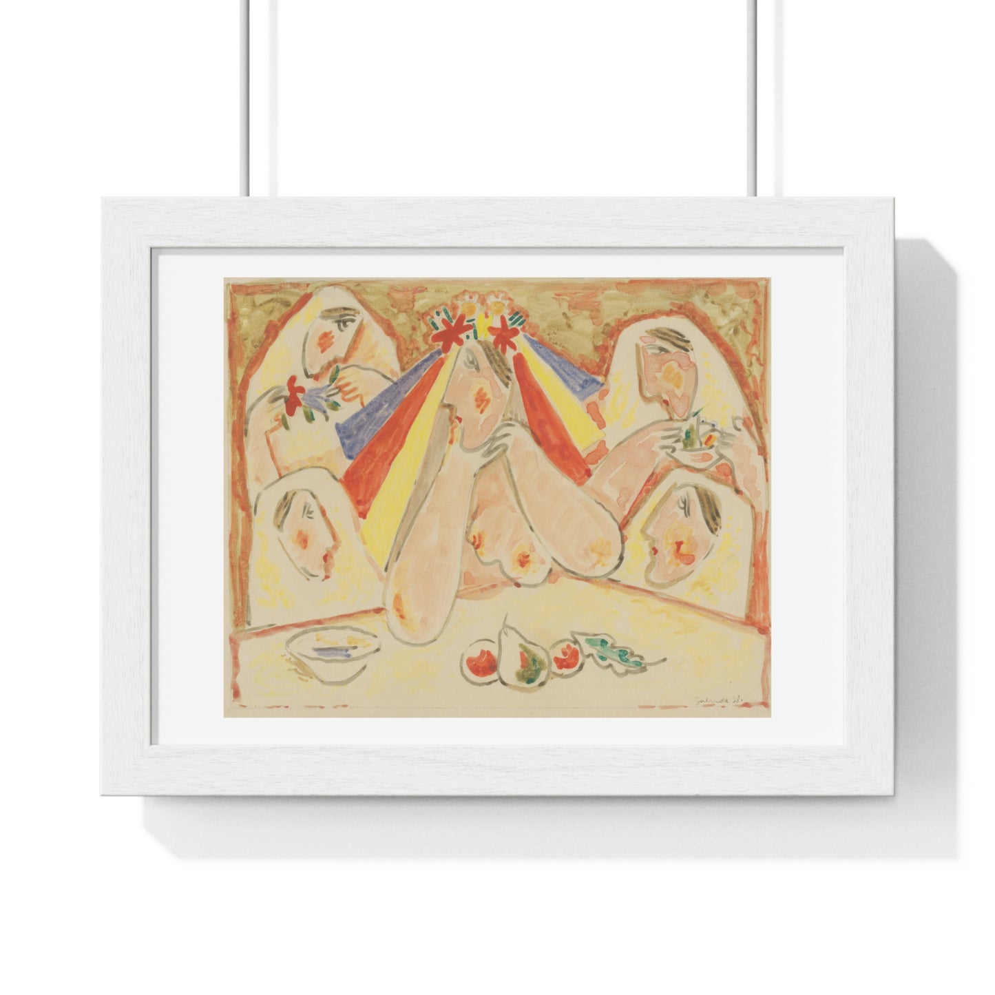 Bride (Bride Among Bridesmaids) by Mikuláš Galanda (1938), from the Original, Framed Art Print