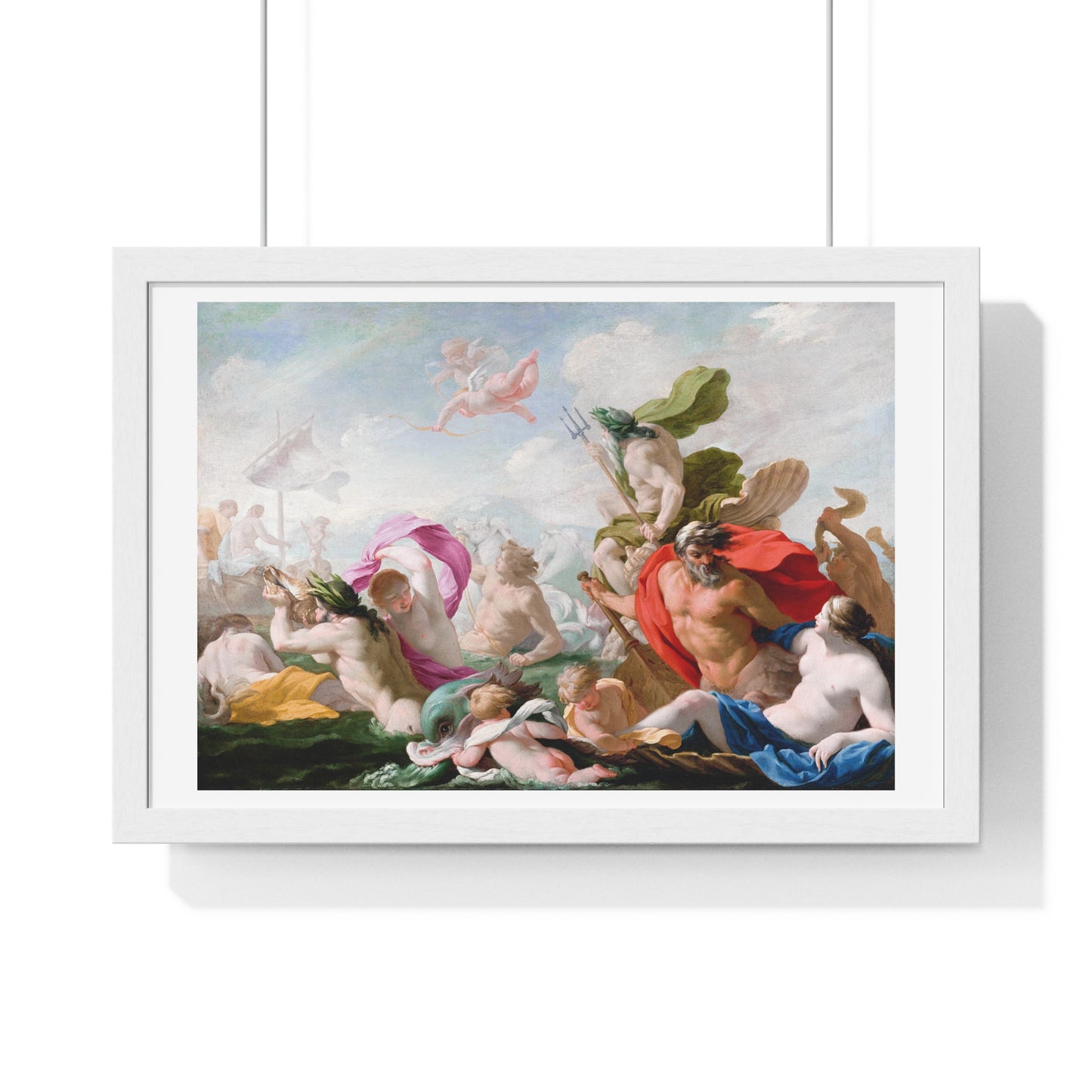 Marine Gods Paying Homage to Love (1636–1638) by Eustache Le Sueur, from the Original, Framed Art Print