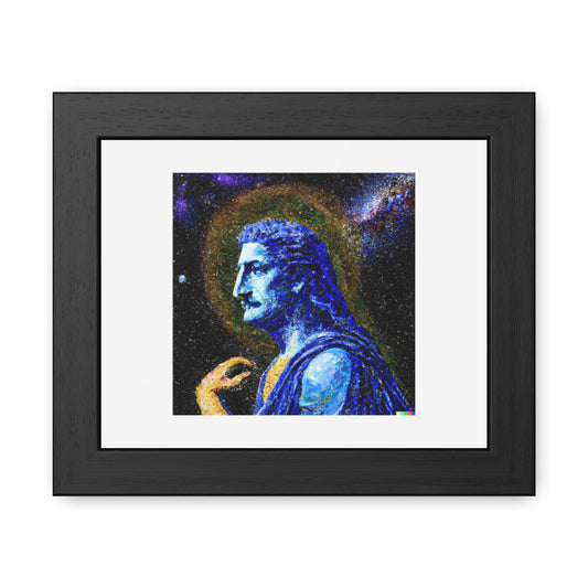 God In The Starry Night Digital Art 'Designed by AI' Wooden Framed Print