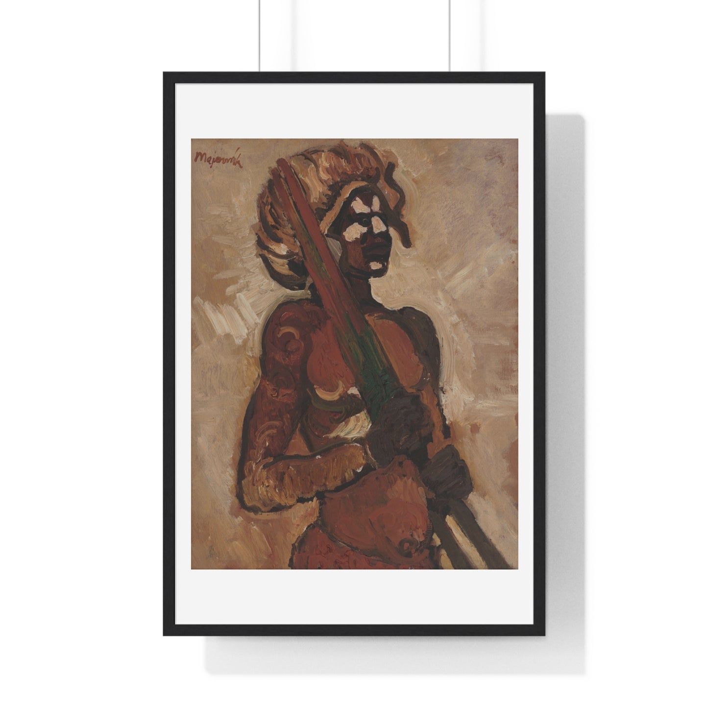 Black Warrior (1940) by Cyprián Majerník, from the Original, Framed Art Print