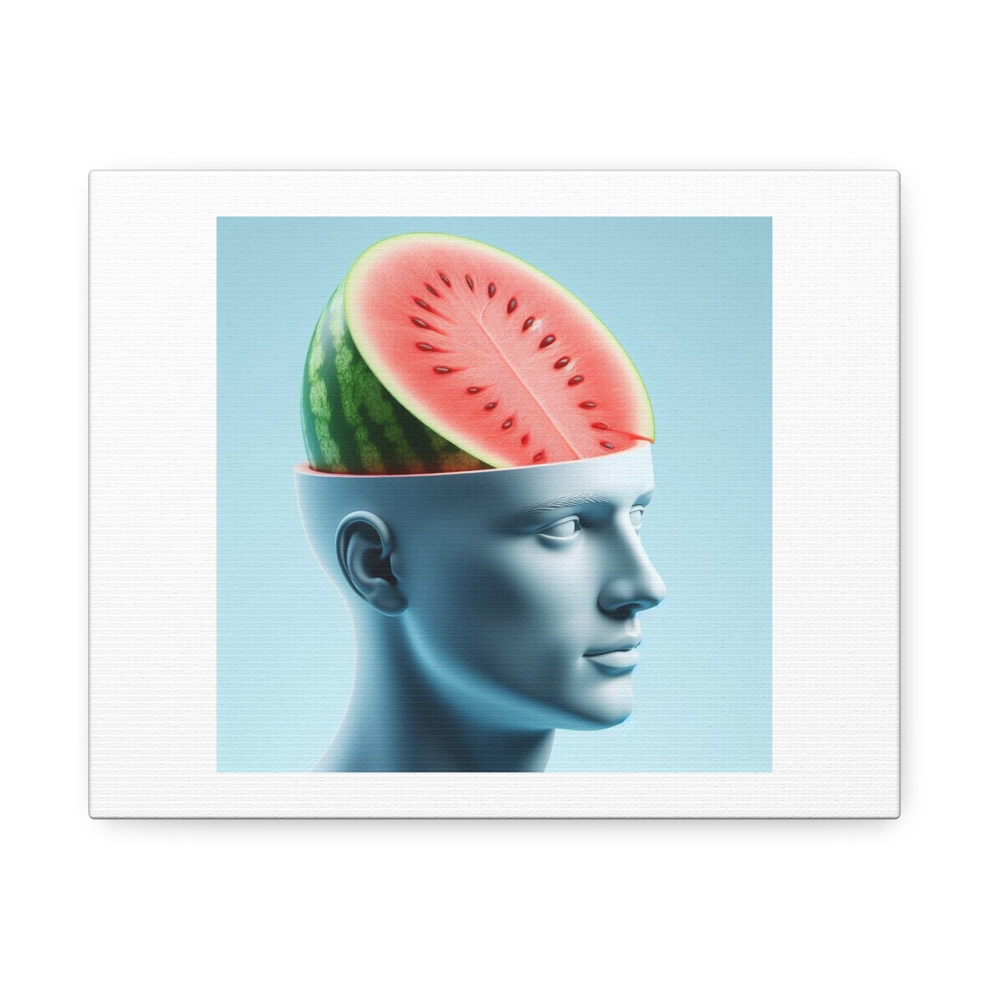 Watermelon Can Benefit the Brain Digital Art Print 'Designed by AI' on Satin Canvas