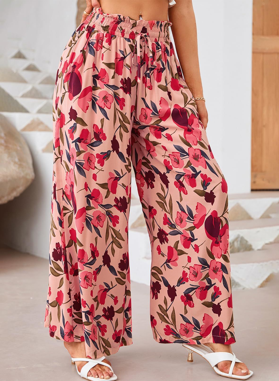 Women's Organic Print Comfortable Casual Wide-Leg Trousers