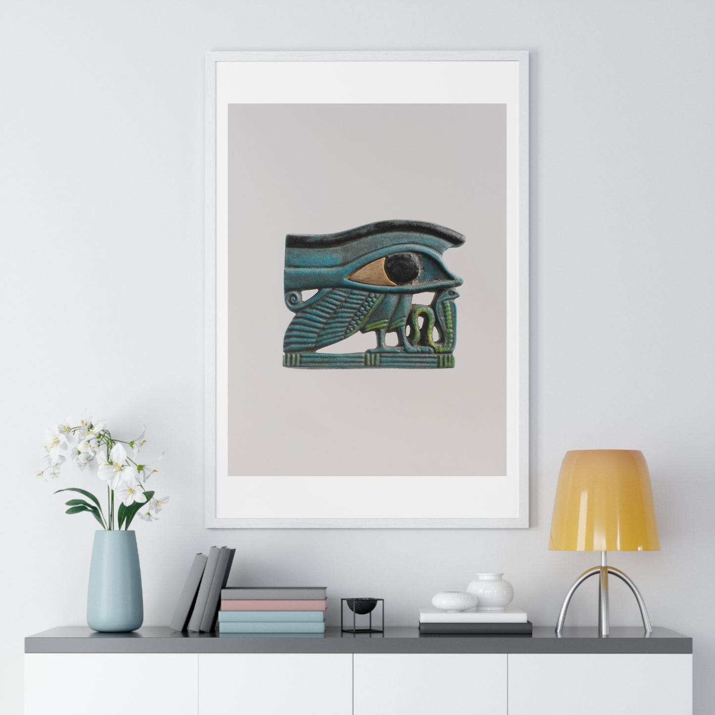 Wedjat Eye Amulet (circa 1070-664 BC) from the Original, Framed Art Print