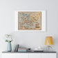 Map of the World 'The Travellers or a Tour Through Europe' (1842) by William Spooner, from the Original, Framed Art Print