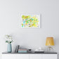 Yellow Scatter Pattern, Abstract Large Wall Art, Framed Print