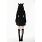 Dark in Love Cat-Ear Faux Fur-Trim Gothic Hooded Coat