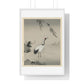 Traditional Portrait of a Beautiful Japanese Crane by Kano Motonobu (1476-1559) from the Original, Framed Art Print