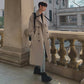 Trench Coat, Men's Mid-Length Loose Overknee British Double-Breasted Coat
