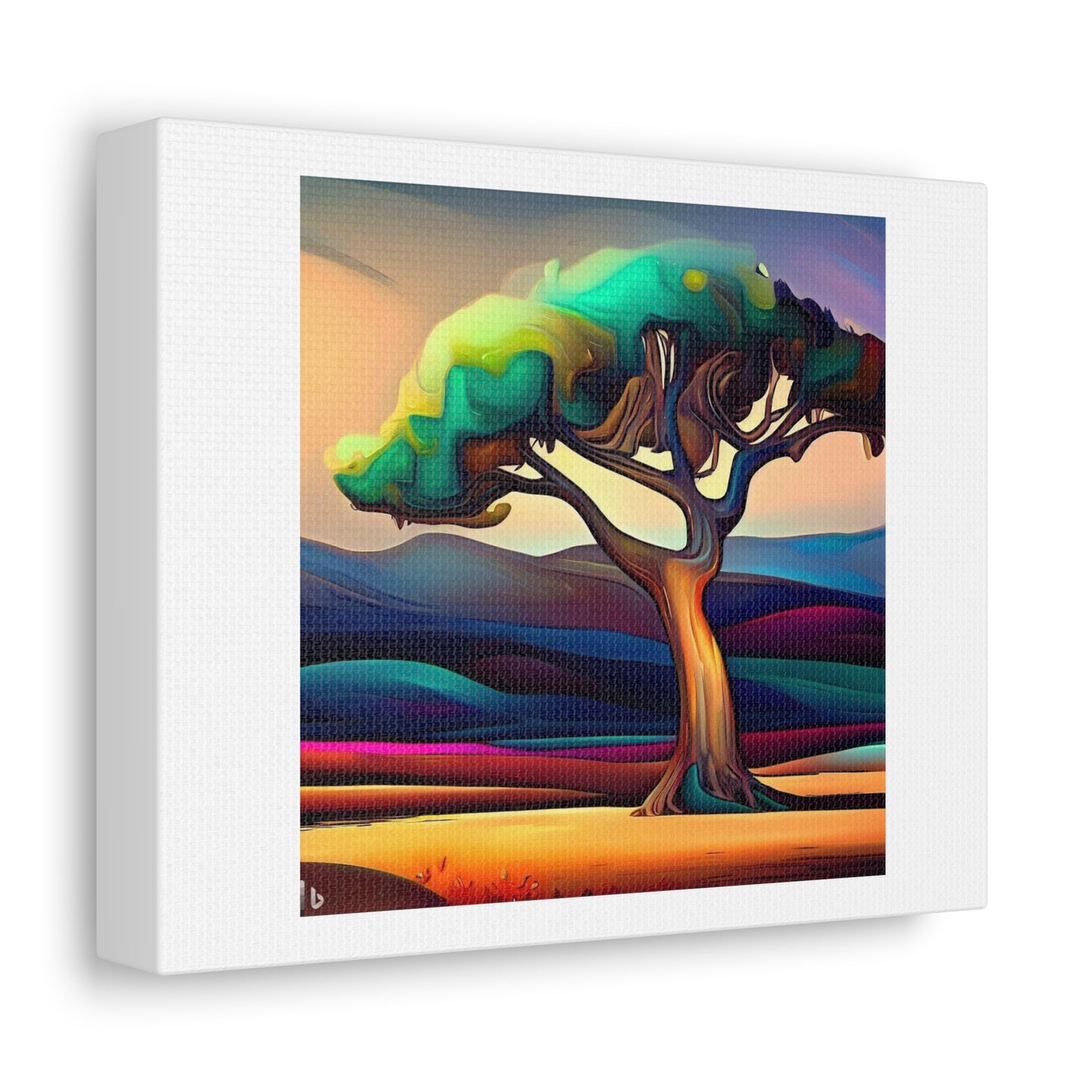 Tree in the Art Style of Peter Andrew Jones 'Designed by AI' Print on Satin Canvas