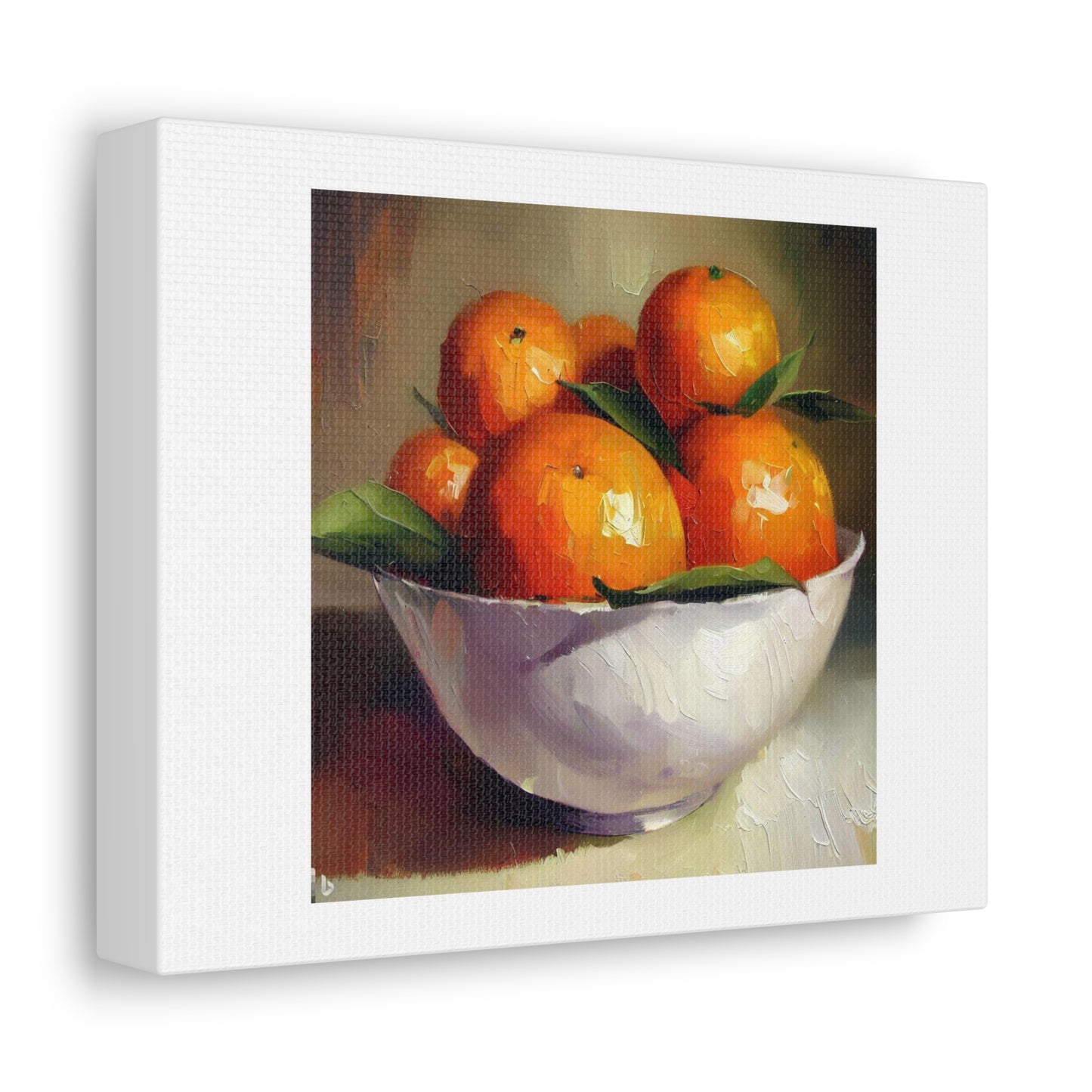 Bowl of Oranges Still Life Oil Painting 'Designed by AI' Art Print on Canvas