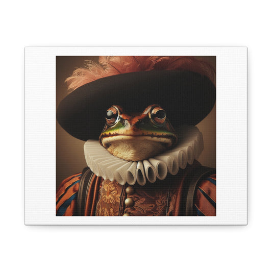 Noble Frog Portrait 'Designed by AI' Art Print on Canvas