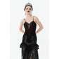 Dark in Love Morrigan Velvet and Lace Chain-Detail Bodysuit