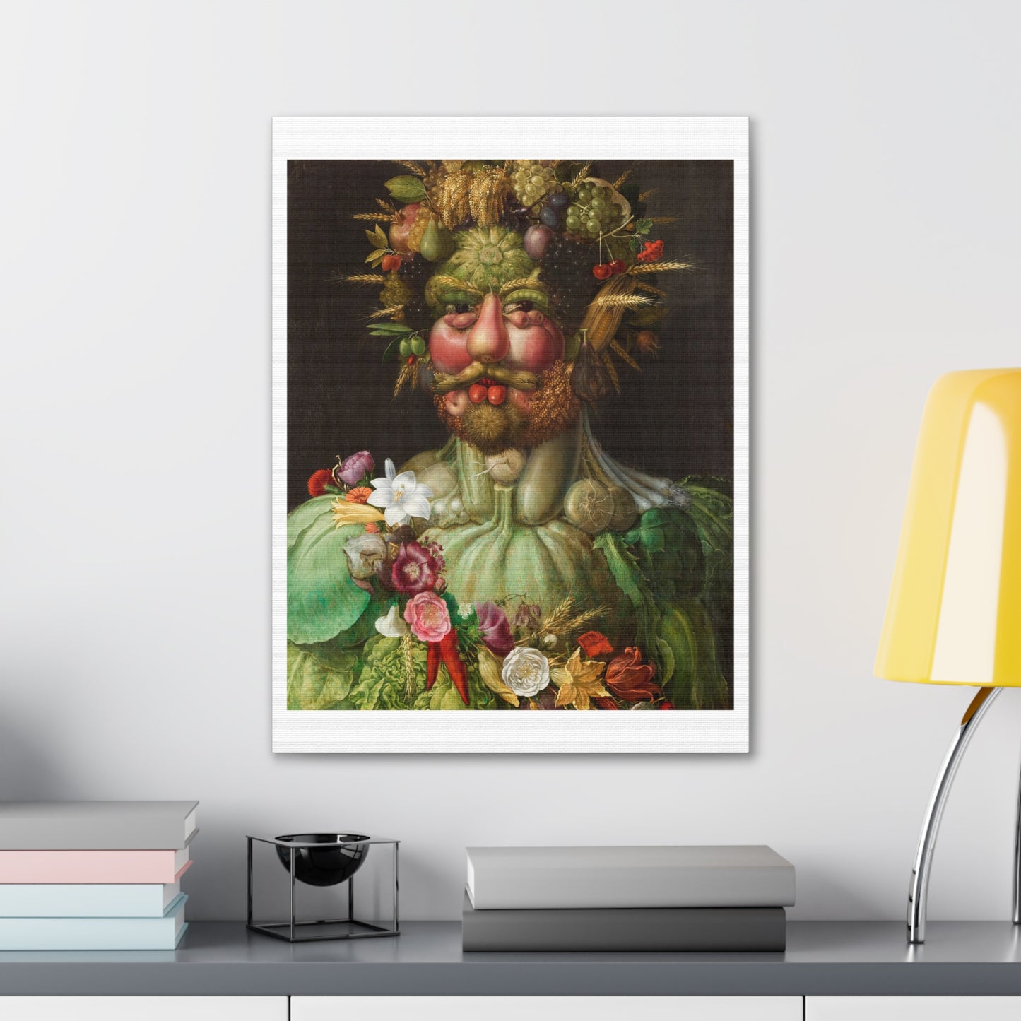 Emperor Rudolf II as Vertumnus (1590) by Giuseppe Arcimboldo, Art Print from the Original on Canvas