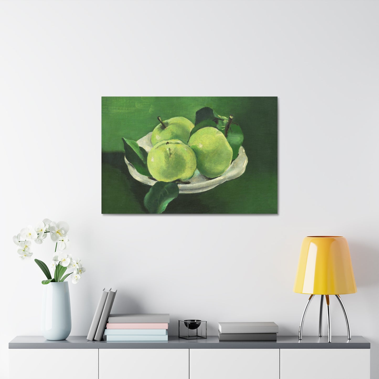 Still Life with Apples (1935) Oil Painting by Mikulas Galanda from the Original, Art Print on Satin Canvas