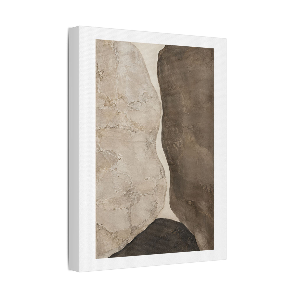 Travertine and Taupe Monoliths, Decor Art Print on Satin Canvas, Stretched