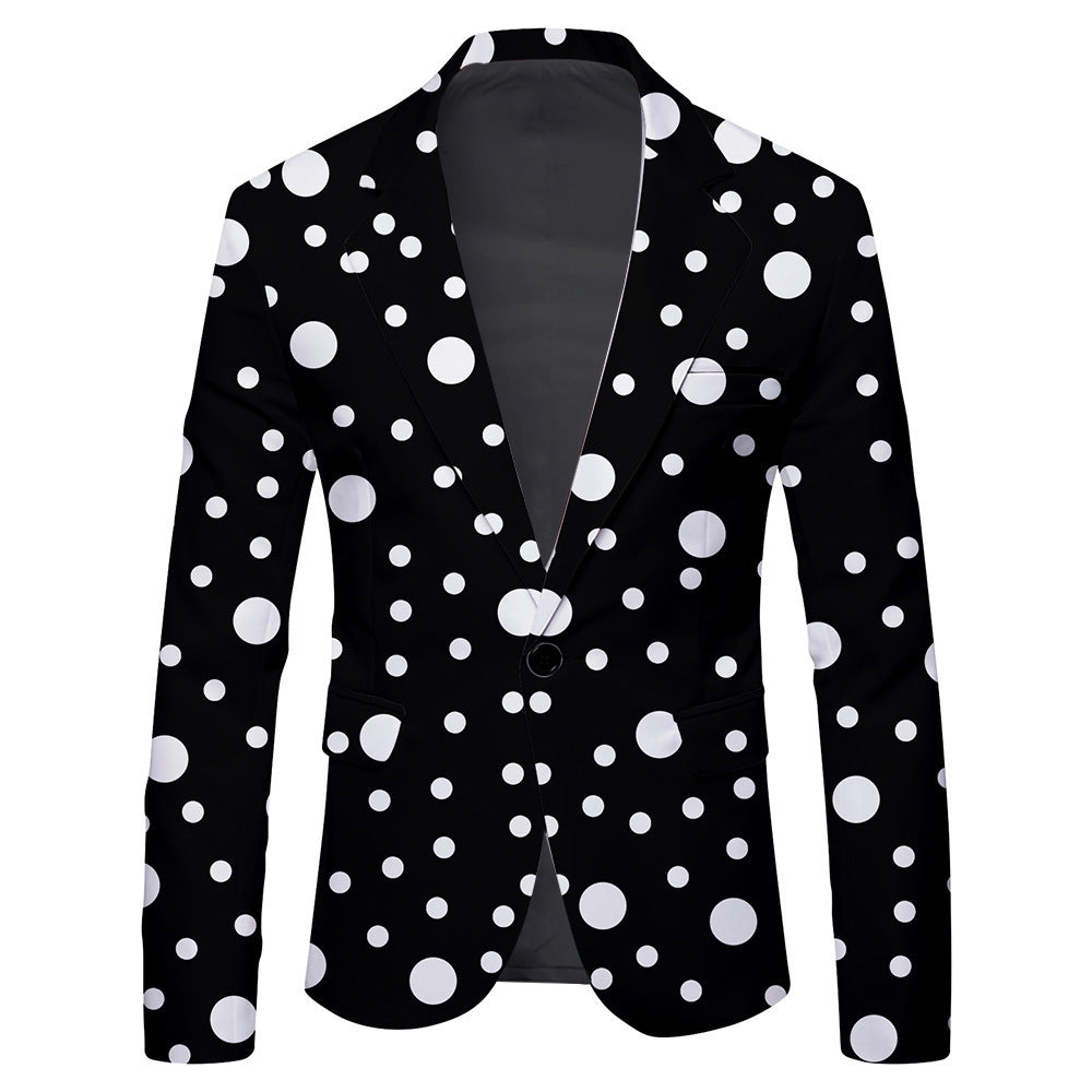 Men's Single Breasted Polka Dot, Bright Summer Stripes Tailored Jacket, Multi Designs