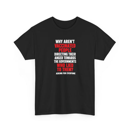 Why Aren't the Vaccinated Directing their Anger Towards Governments T-Shirt