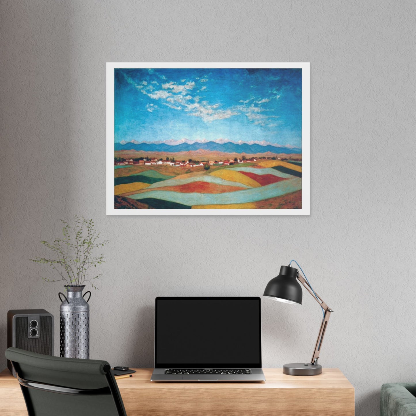 American Autumn Landscape, Pastel Art 'Designed by AI' Canvas Art Print