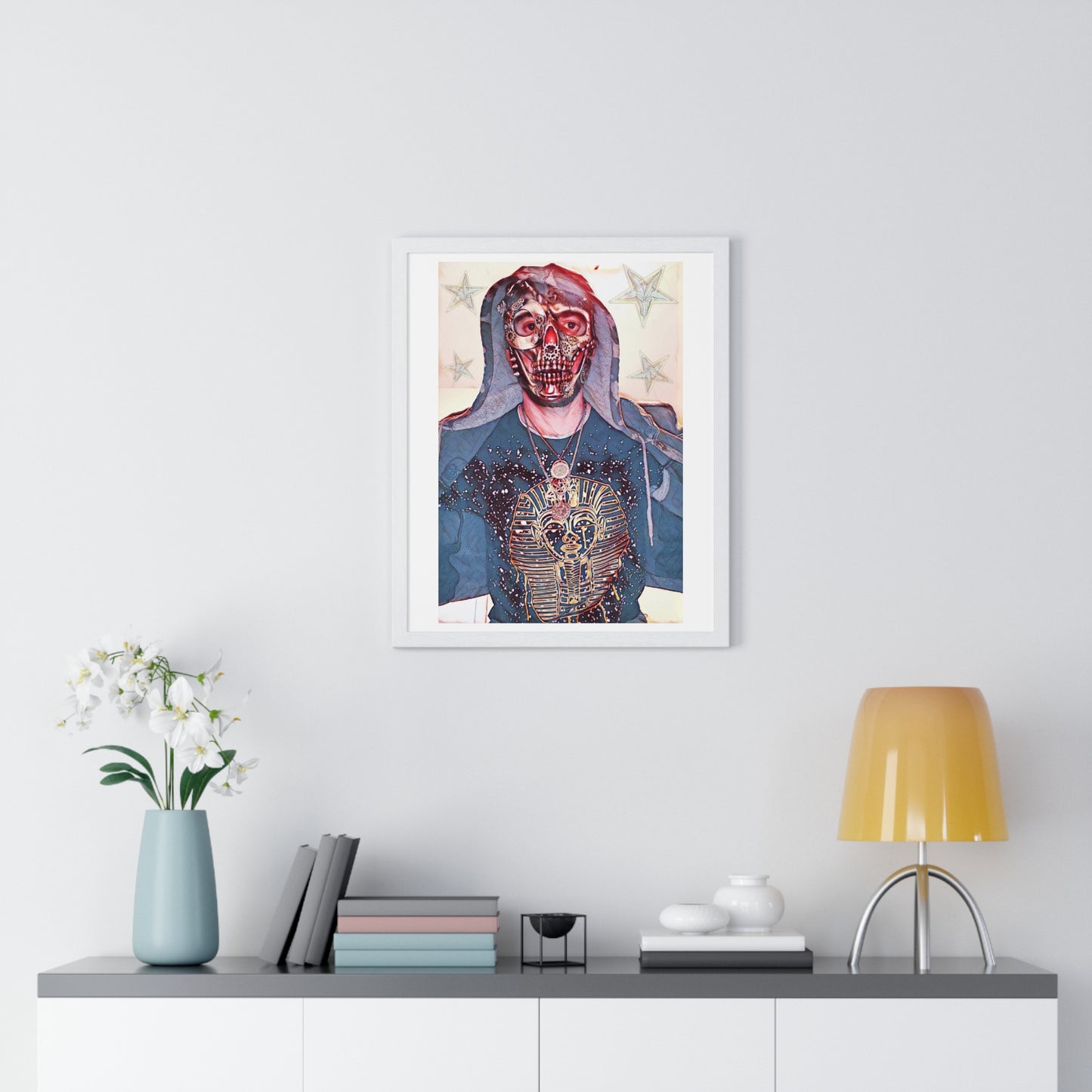 Alt Punk Portrait Art, Large Decor Framed Print