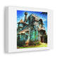 Fantasy House Made of Tiffany Glass By Peter Gric 'Designed by AI' Print on Satin Canvas