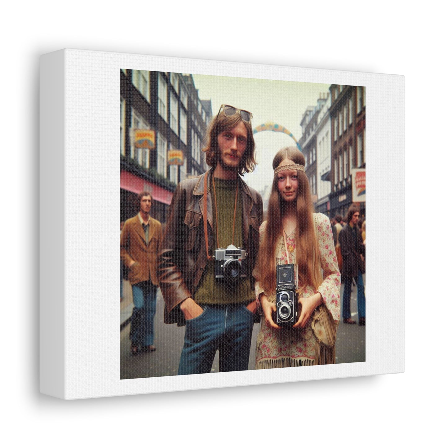 London Photography in the 1960s 'Designed by AI' Art Print on Canvas