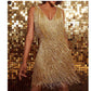 Vireous Shimmering Strand Cocktail Dress