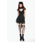 Dark in Love Thornspell Gothic Layered Lace Overskirt in Black
