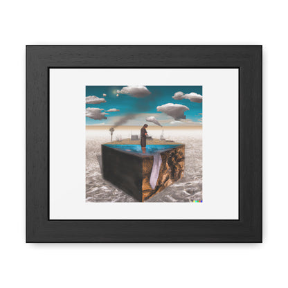 Climate Change Digital Art 'Designed by AI' Wooden Framed Print