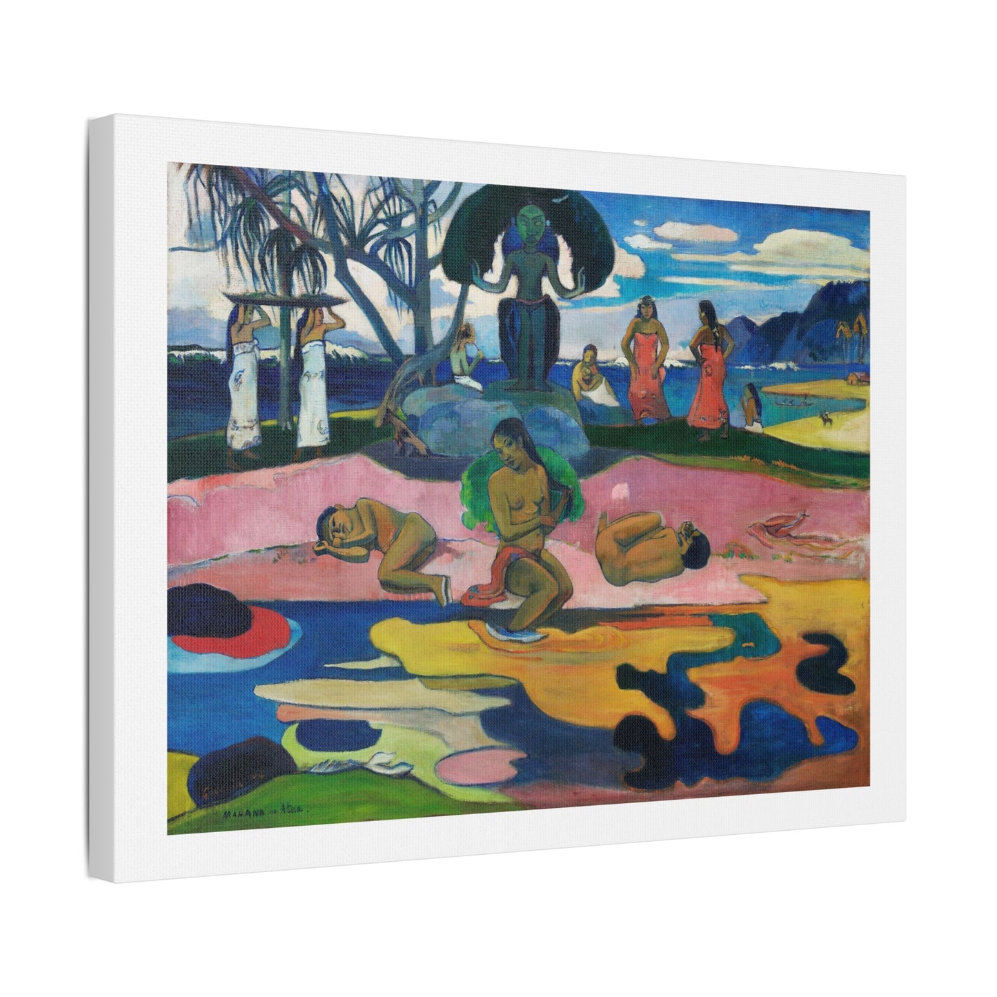 Day of the God 'Mahana no Atua' (1894) by Paul Gauguin from the Original, Art Print on Satin Canvas