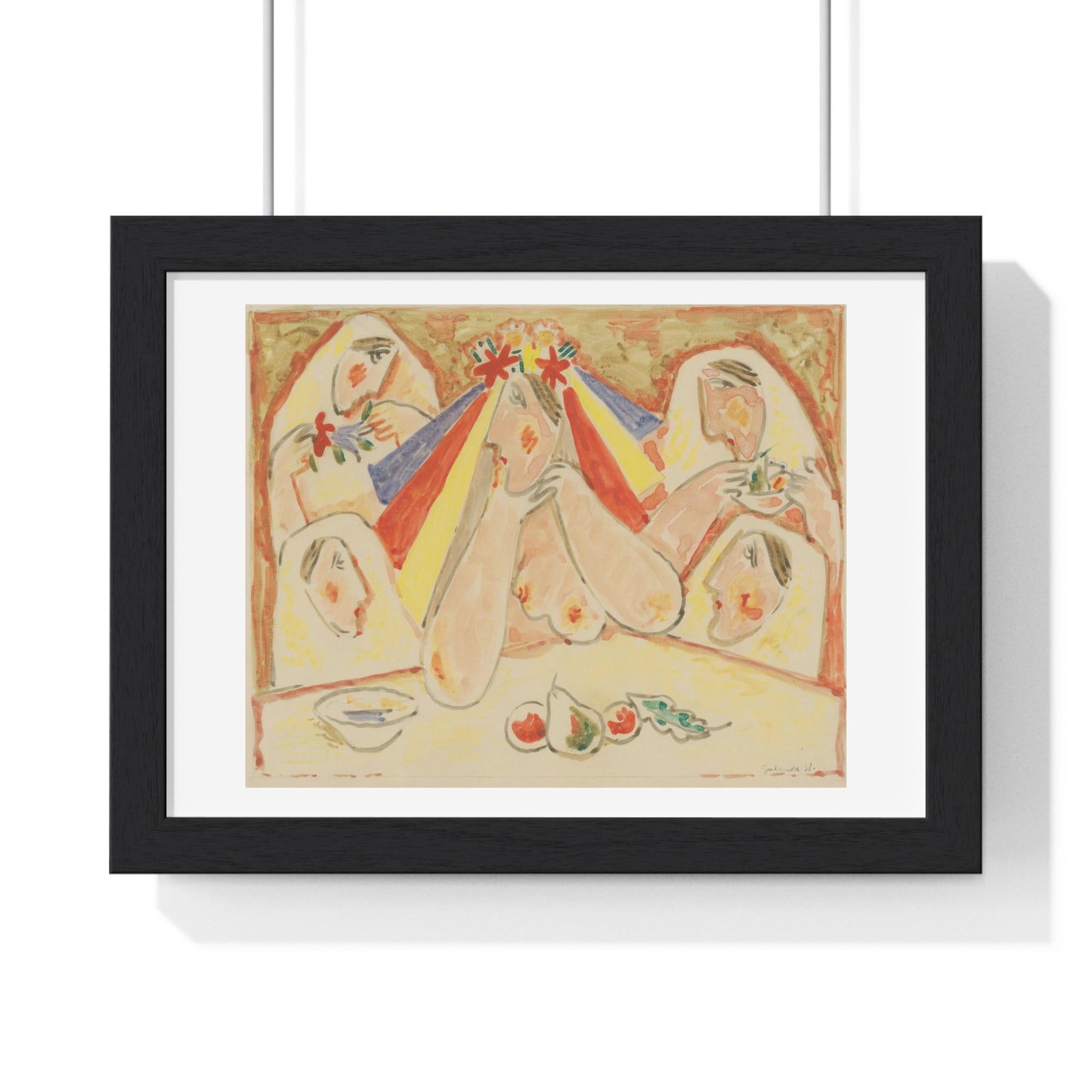 Bride (Bride Among Bridesmaids) by Mikuláš Galanda (1938), from the Original, Framed Art Print