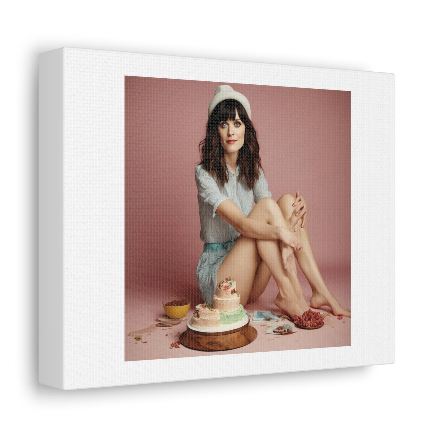 Katy Perry With Cool Cakes 'Designed by AI' Art Print on Canvas