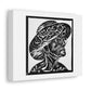 Portrait of an Elderly Woman in a Floral Hat, Linocut 'Designed by AI' on Canvas