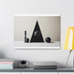 Candlestick Triangle Cricket Sports, Esoteric Art Print 'Designed by AI' on Satin Canvas