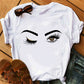 Lips and Lashes Design Women's Fashion T-Shirt