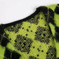 Vireous Avocado Green Diamond Knit Cardigan