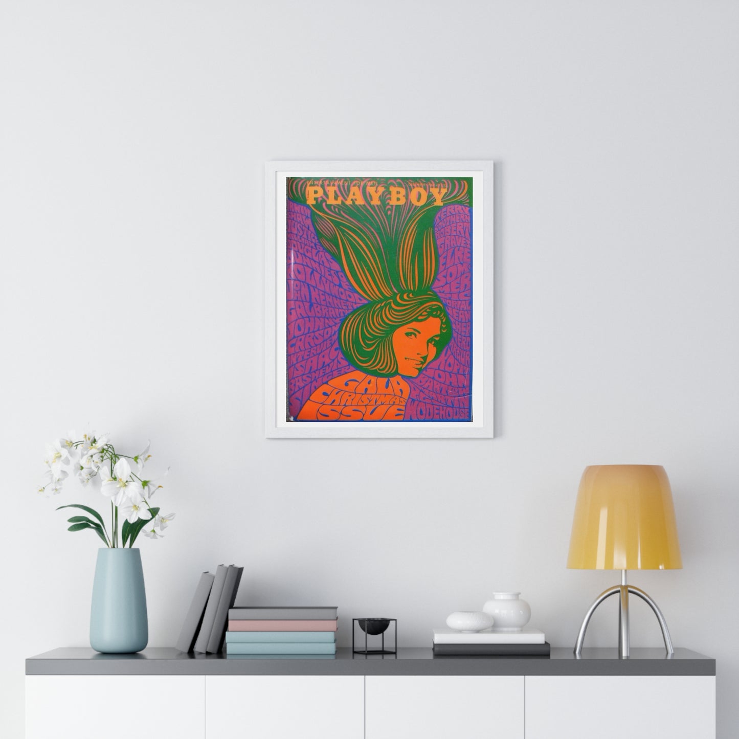 Playboy (1967) Psychedelic Magazine Cover Artwork, from the Original, Framed Print