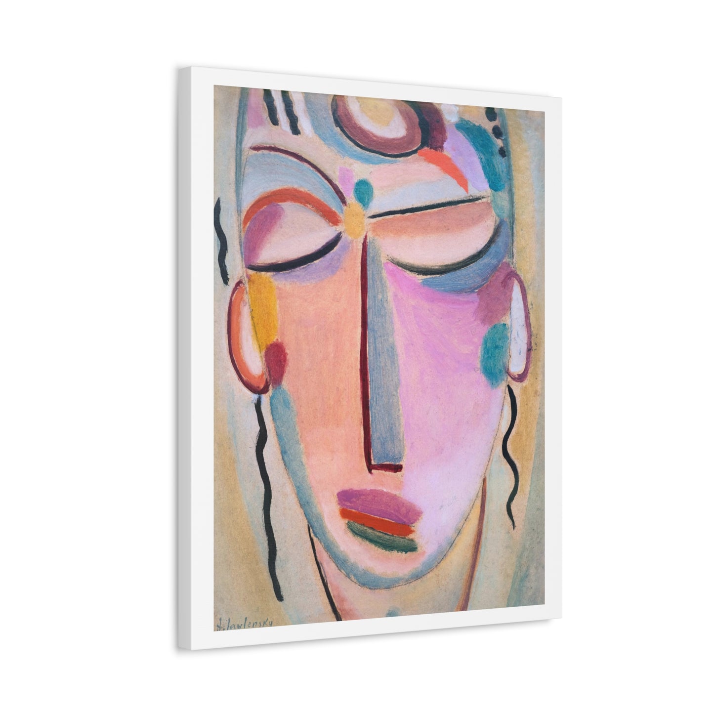 Meditation (1918) Vintage Illustration by Alexej von Jawlensky, Art Print from the Original on Canvas