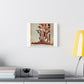 Stretched Canvas Wall Art: Surreal Geometric Face and Acrobat Collage