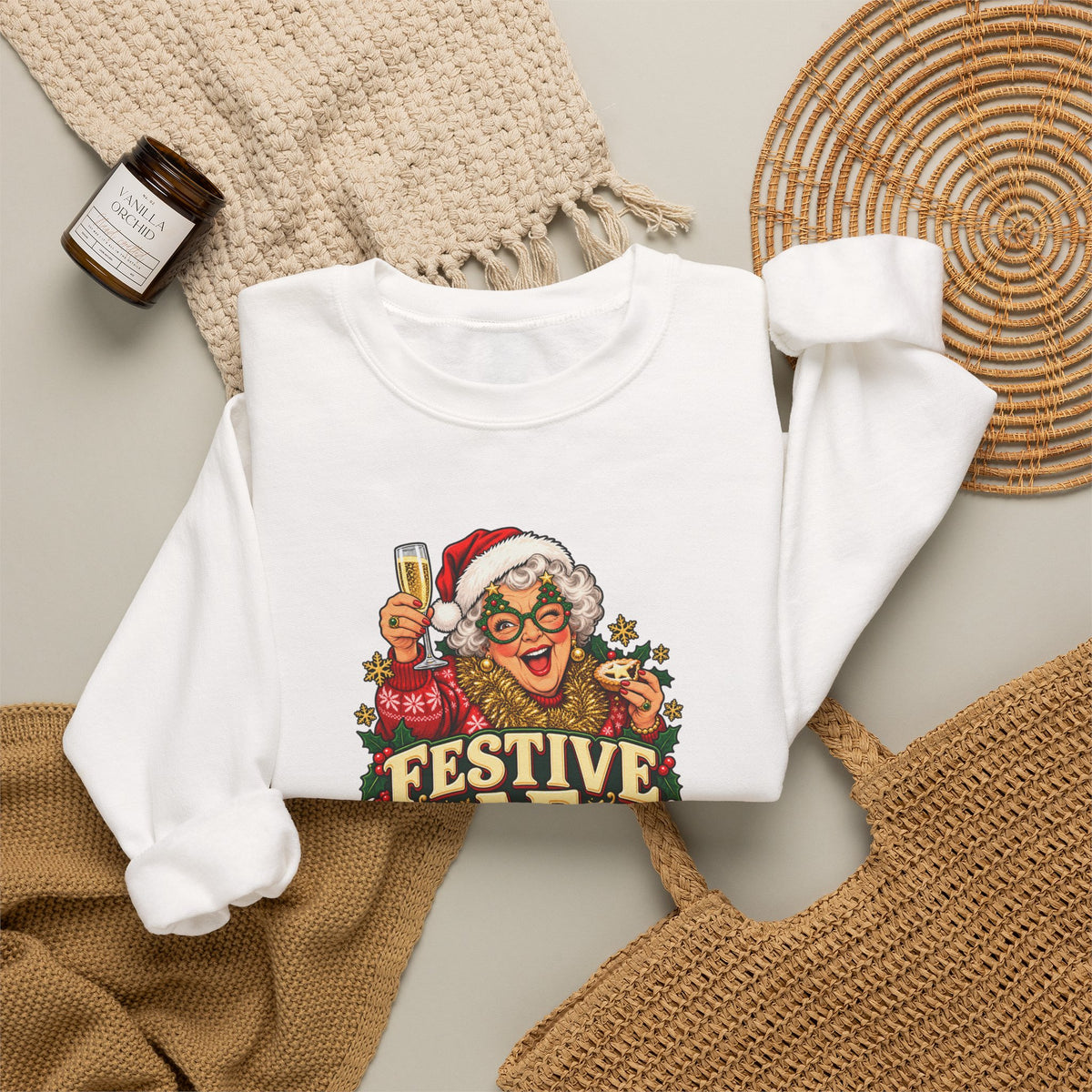 Funny Adult Chsristmas Jumpers: 'Festive AF' Christmas Crewneck
