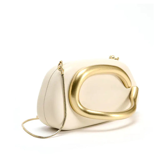 Vireous Avant Garde Clutch Bag with Metal Decor