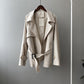 Women's Short Belted Trench Coat, Spring and Autumn Collection