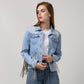 Women's Punk Fashion Fringed Denim Jacket