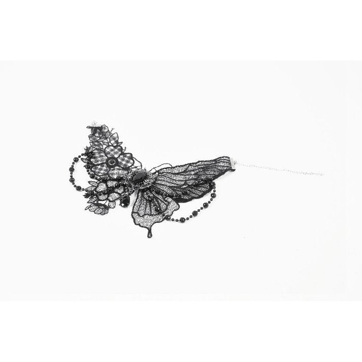 Dark in Love Lysandra Butterfly Lace Beaded Collar Necklace
