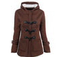 Women's Thick Hooded Duffle Coat with Toggle Buttons, Plus Sizes