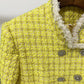 Lemon Yellow Tweed Classic French-Style Women's Tailored Jacket