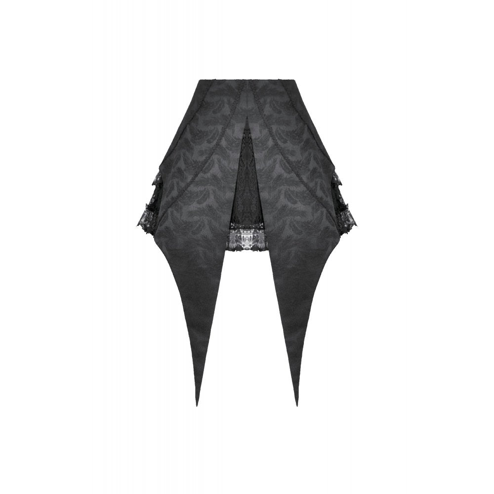Dark in Love Thornspell Gothic Layered Lace Overskirt in Black
