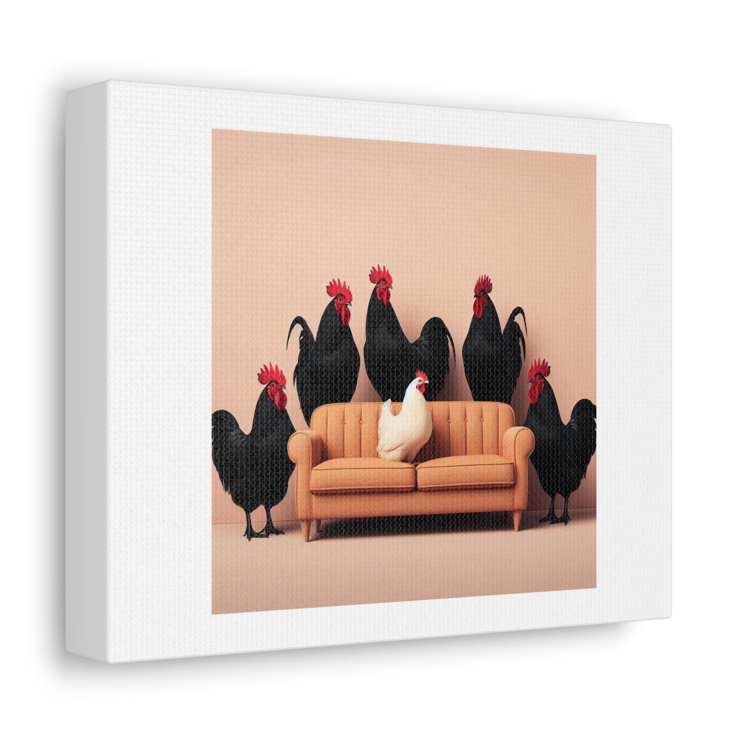 What Happens If You Breed a Black Chicken With a White Chicken? 'Designed by AI' Art Print on Canvas