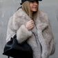 Thick Winter Plush Women's Fashion Bolero Jacket, Large Lapel