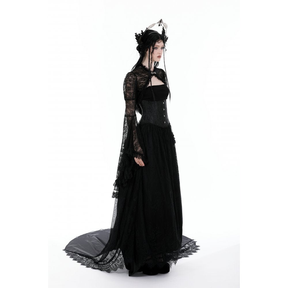 Dark in Love Belladonna Lace-Bell Sleeve Goth Shrug